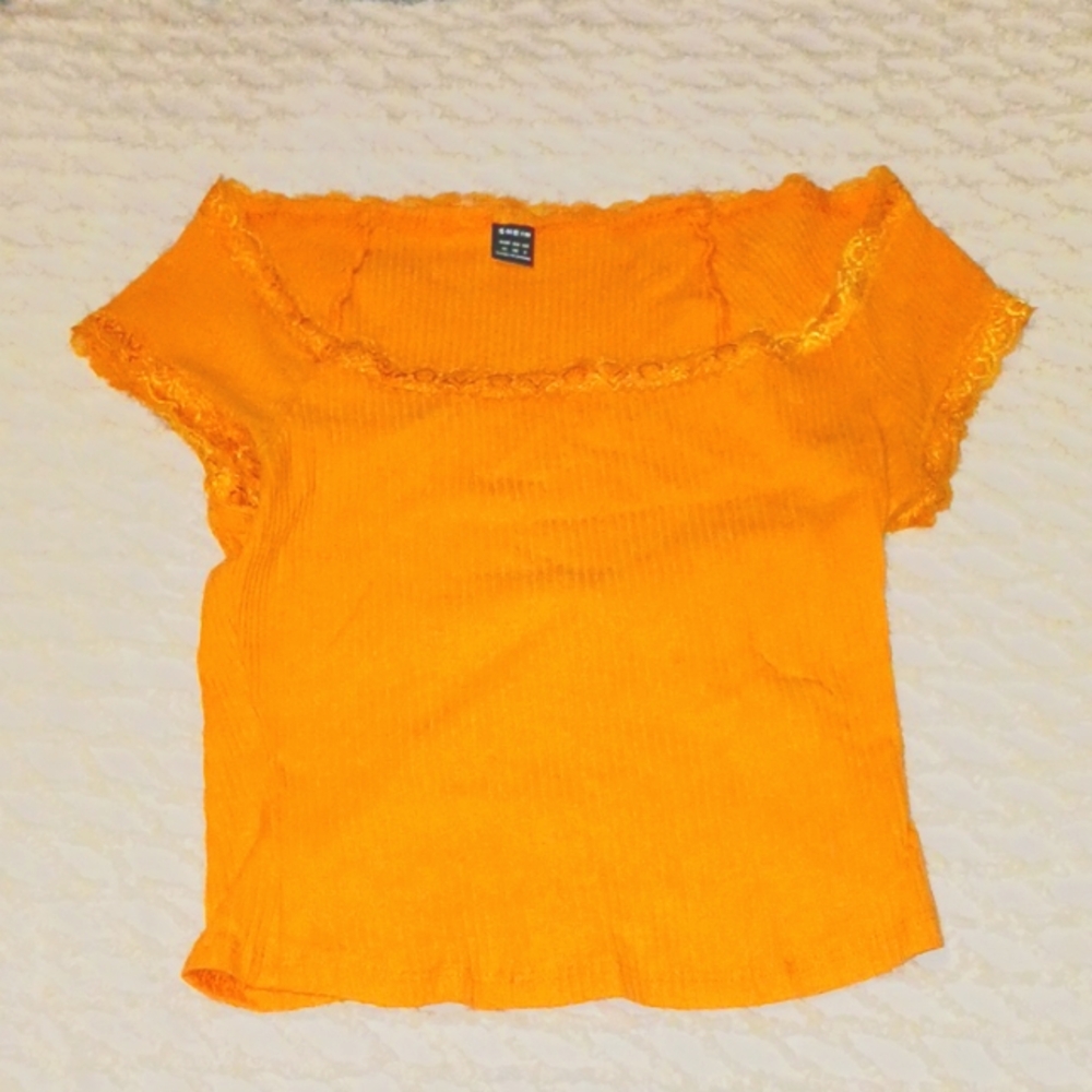 Shein orange cami top/crop top